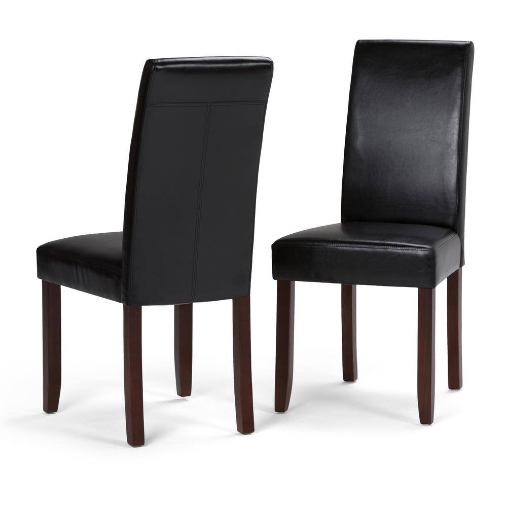 Simpli Home Acadian / Eastwood 9-Piece Dining Set with Solid Hardwood Square Table and 8 High-Back Upholstered Chairs