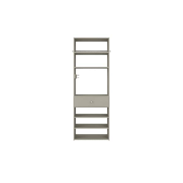 Closet Evolution 25.125 in. W Rustic Grey Accessory Wood Closet System Tower
