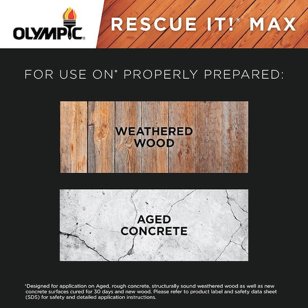 Olympic - Rescue It 5 gal. SC-1026 Deep Charcoal Solid Exterior Deck Resurfacer and Primer with Sealer