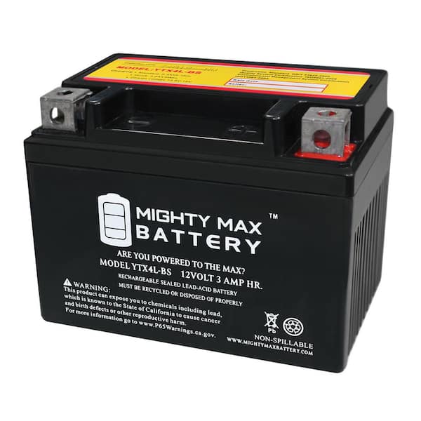 MIGHTY MAX BATTERY YTX4L-BS SLA Replacement Battery for EverStart ES4LBS