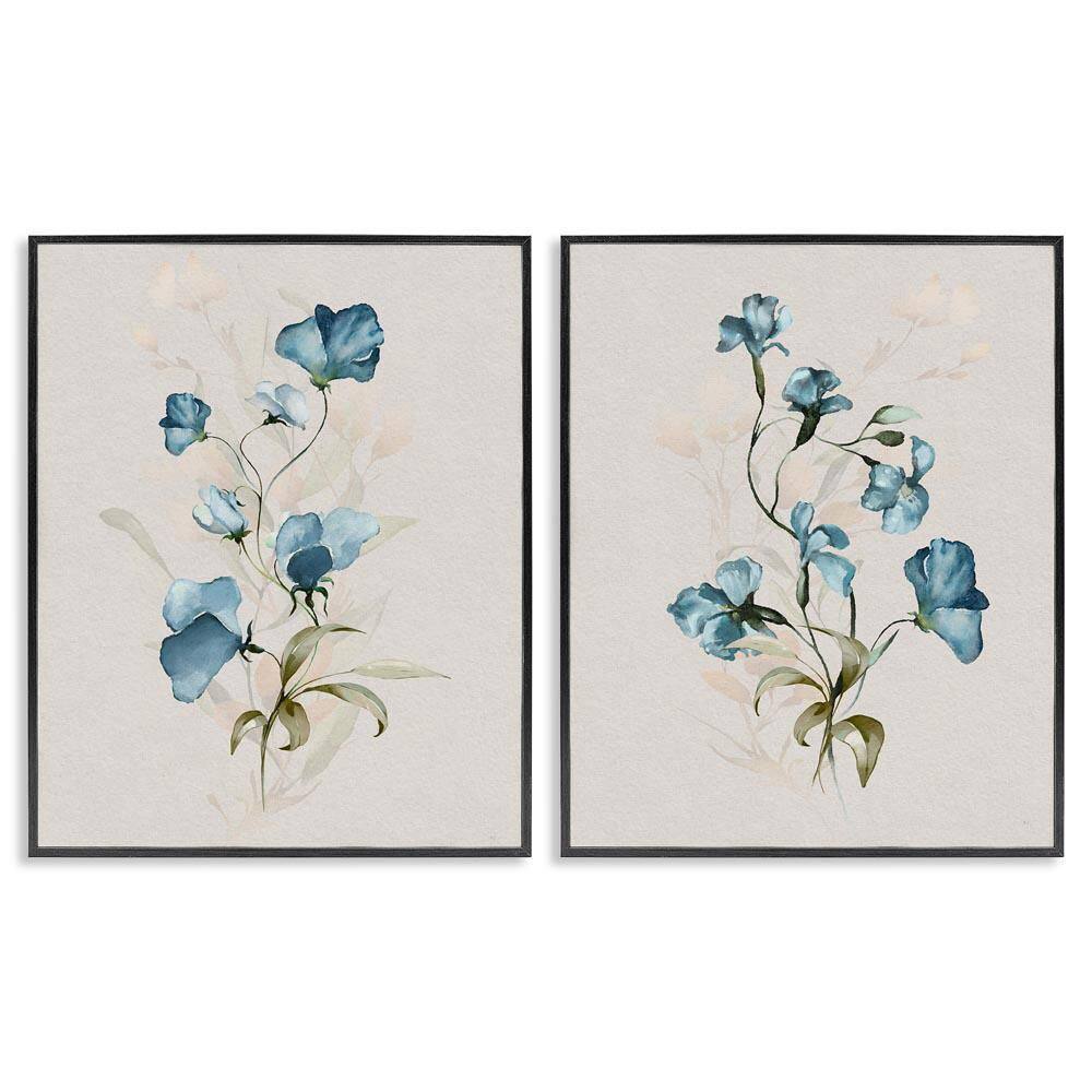Blue Botanical Herbs by Susan Jill 2 Piece Black Framed Nature Giclee Art Print 20 in. x 16 in. price history on PriceWatchPro
