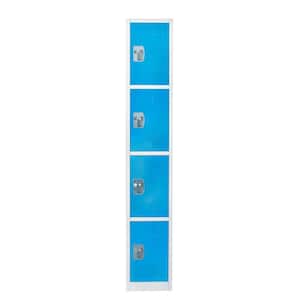 629-Series 72 in. H 4-Tier Steel Key Lock Storage Locker Free Standing Cabinets for Home, School, Gym in Blue (2-Pack)
