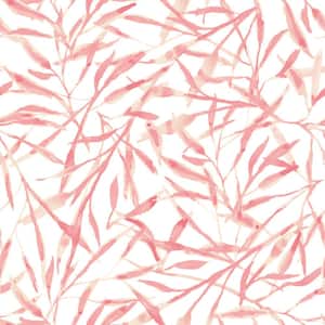 Watercolor Leaves Rosewater Peel and Stick Wallpaper (Covers 28 sq. ft.)