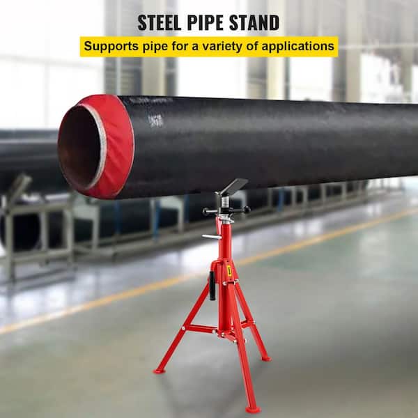 V Head Pipe Stand 1/8 in. to 12 in. Capacity Adjustable Height 28 in. to 52 in. Pipe Stands 2500 lbs. Load Capacity