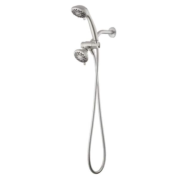 AQUA VISTA 3-Spray 3.5 in. Dual Wall Mount Shower Head and Handheld ...