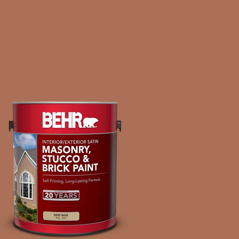 1 gal. #MQ1-28 Orange Flambe Satin Interior/Exterior Masonry, Stucco and Br