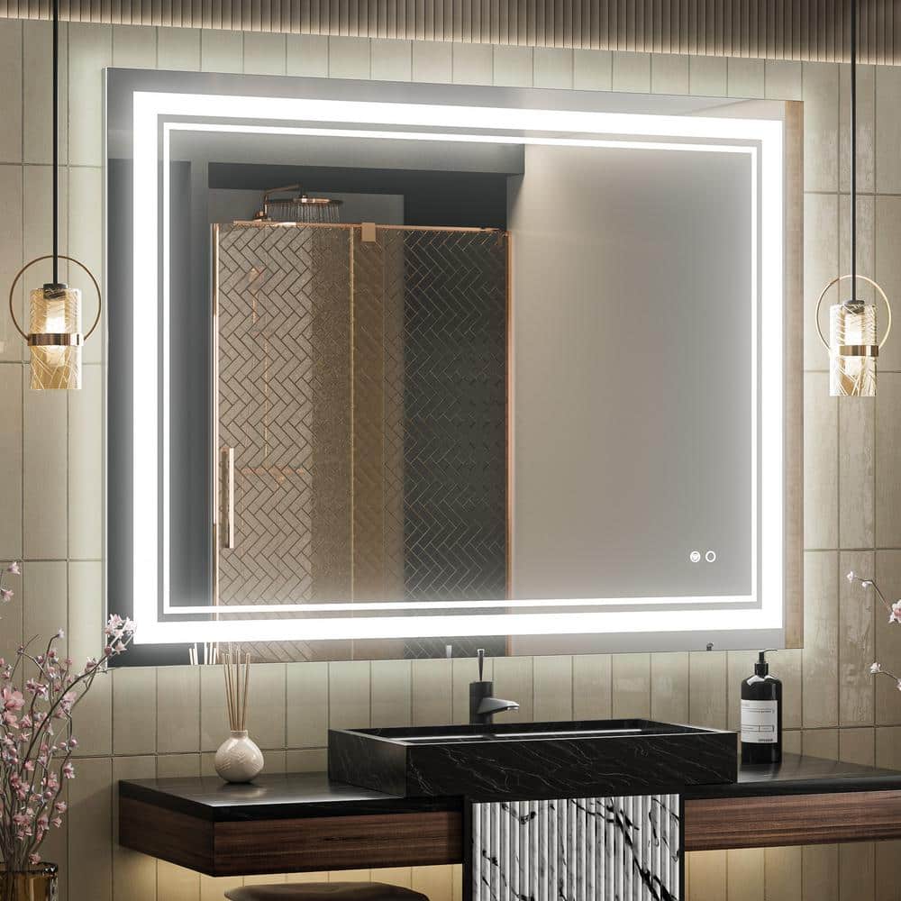 40 in. W x 32 in. H Rectangular Frameless Anti-Fog LED Wall Mount Bathroom Vanity Mirror Dimmable Super Bright price history on PriceWatchPro