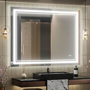 40 in. W x 32 in. H Rectangular Frameless Anti-Fog LED Wall Mount Bathroom Vanity Mirror Dimmable Super Bright