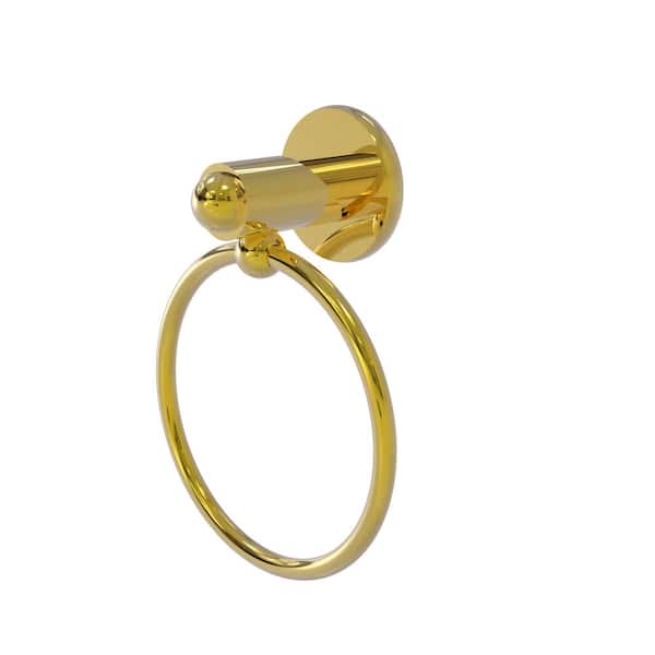 Allied Brass Soho Collection Wall Mounted Towel Ring Towel Ring in Polished Brass