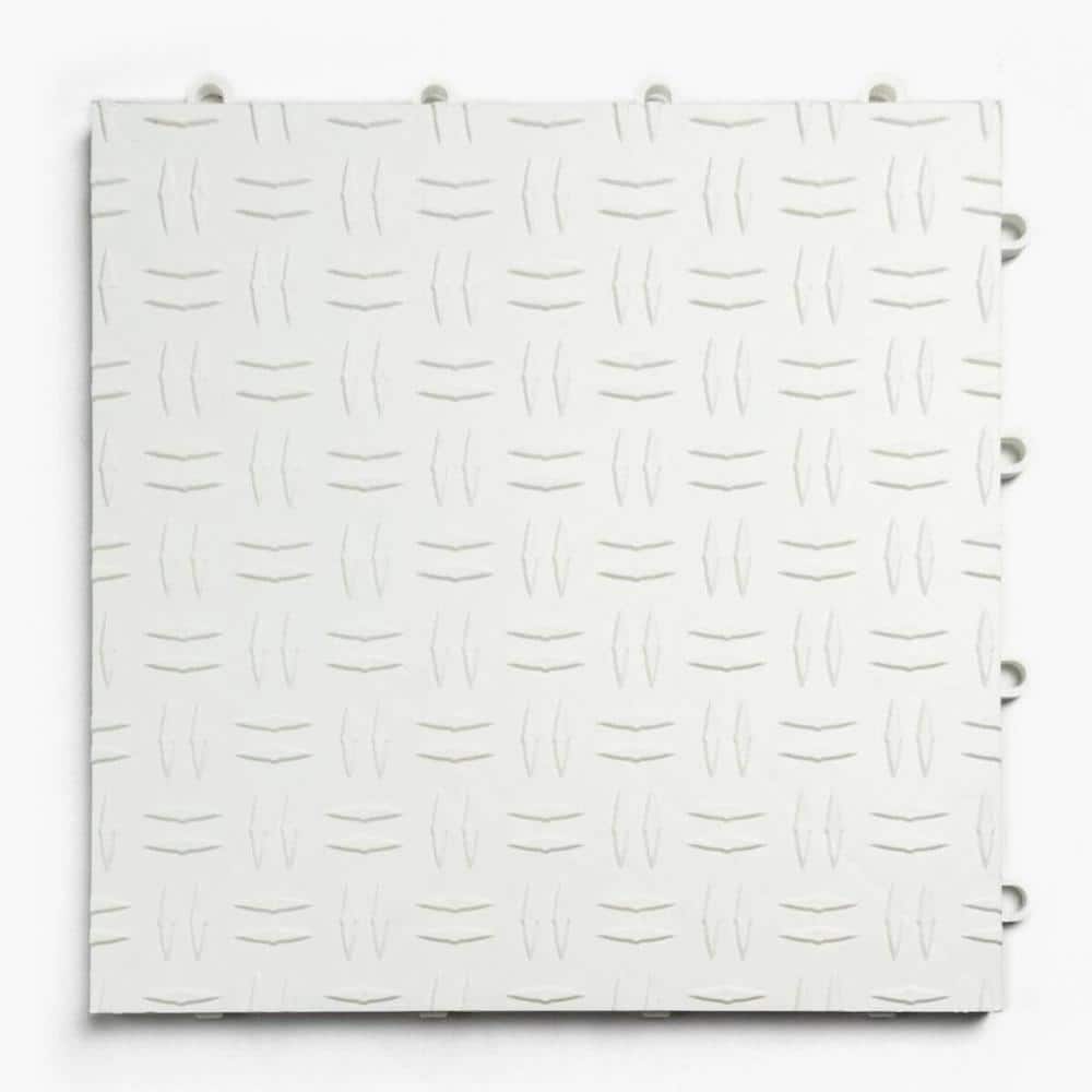 White Heavy Duty Interlocking Garage Floor Tiles
