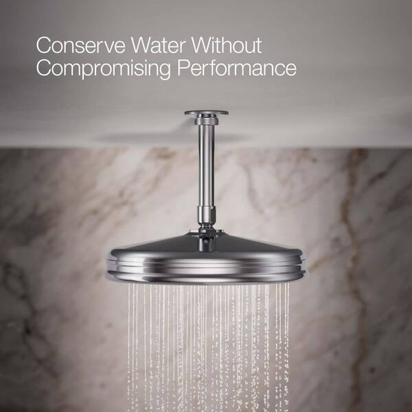 KOHLER 1-Spray 10.4 in. Single Ceiling Mount Fixed Rain Shower Head in Polished Chrome