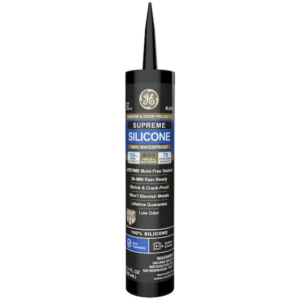 Supreme Silicone Caulk 10.1 oz Window and Door Sealant Black