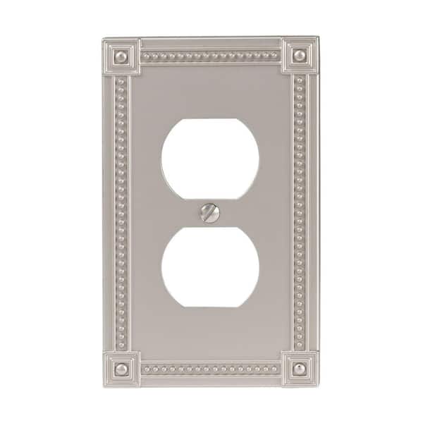 AMERELLE Nickel 1-Gang Duplex Outlet Wall Plate
