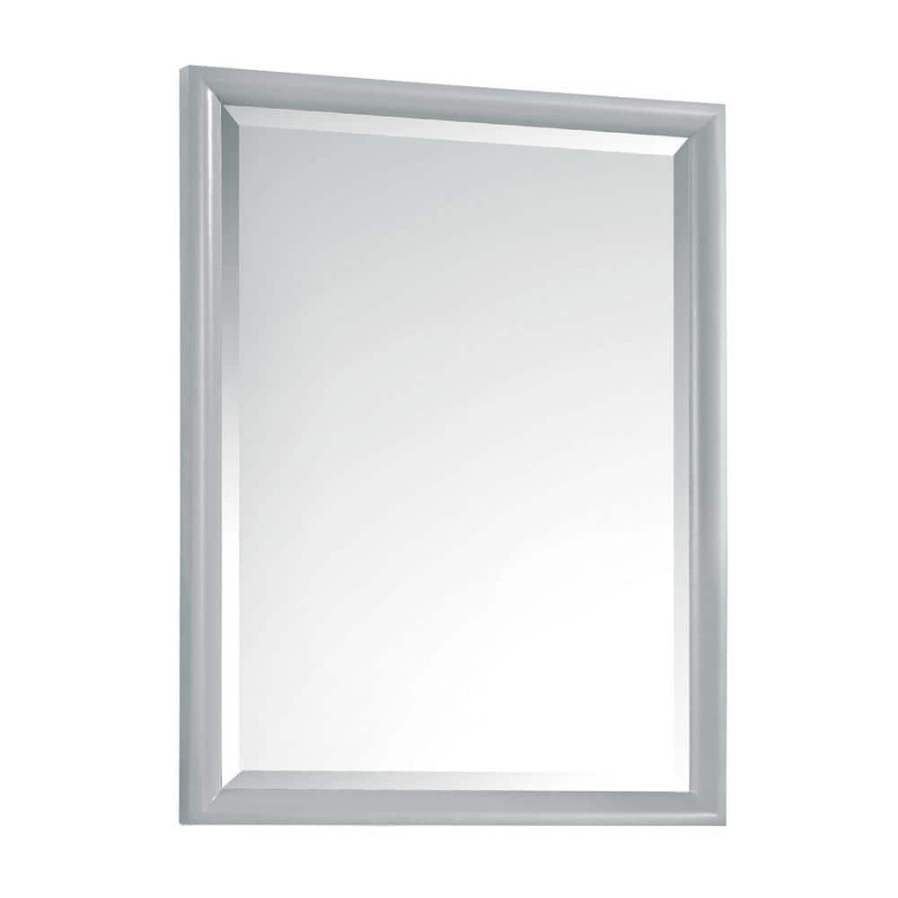 Emma Dove Gray Solid Birch Wood 24"x32" Rectangular Bathroom Vanity Mirror