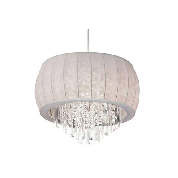 Filament Design Catherine 3 Light Halogen Polished Chrome Chandelier with White Lyrca Shades