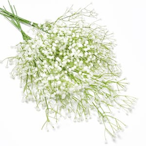 24 in. White Artificial Baby's Breath Gypsophila Filler Flower Stem Spray (Set of 12)