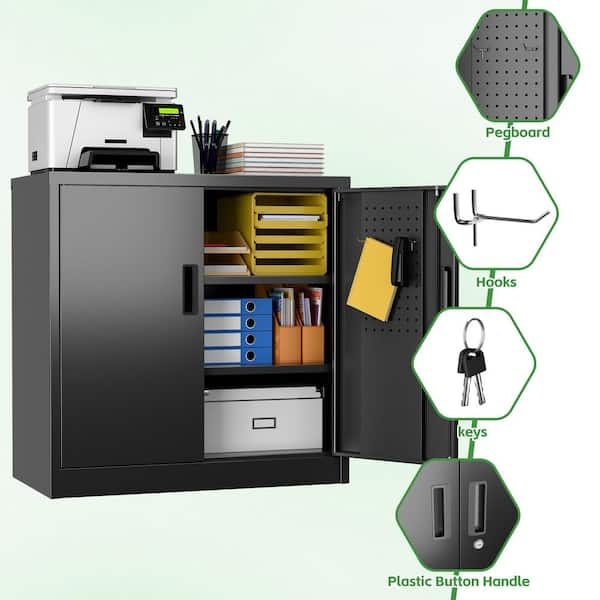 Kaikeeqli 31.5 in.Hx31.5 in.Wx16.5 in.D Lockable Rolling Metal