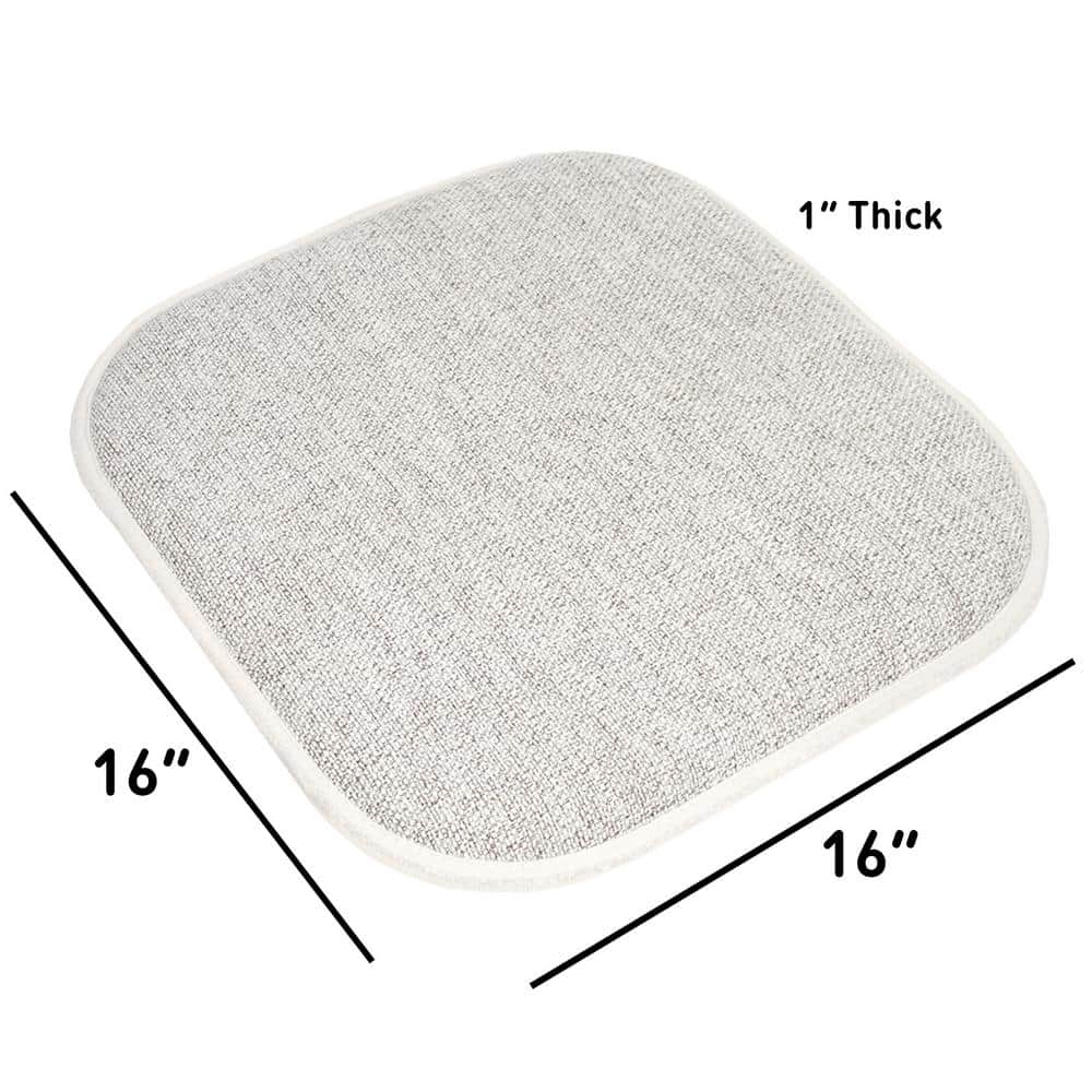 Alexis Cream and Gray Memory Foam Chair Cushion Set