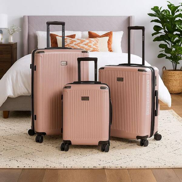 J&V TEXTILES Roberto Cavalli Luxury 3-Piece Pink Expandable Hard