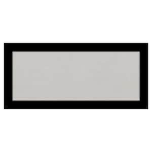 Brushed Black Framed Grey Corkboard 33 in. x 15 in Bulletin Board Memo Board