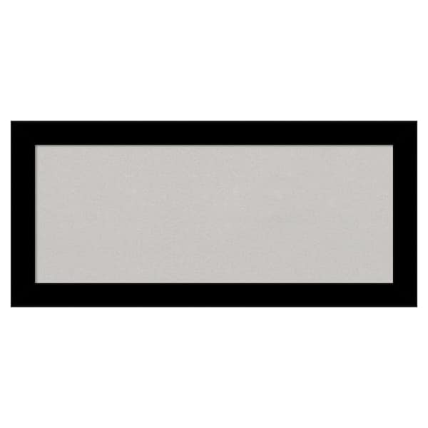 Amanti Art Brushed Black Framed Grey Corkboard 33 in. x 15 in Bulletin Board Memo Board