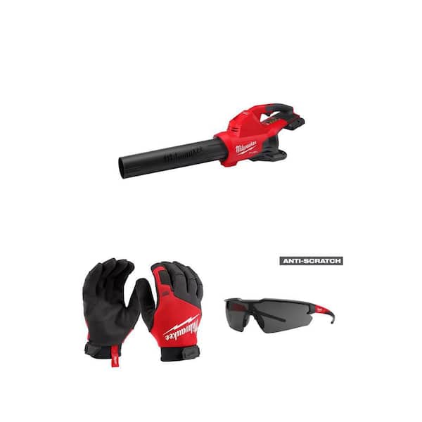 M18 FUEL 145 MPH 600 CFM Blower, X-Large Work Gloves and Tinted Anti-Scratch Safety Glasses Combo