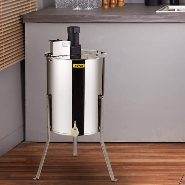 Electric Honey Extractor 4/8 Frame Stainless Steel Beekeeping Extraction with Transparent Lid Honeycomb Drum Spinner