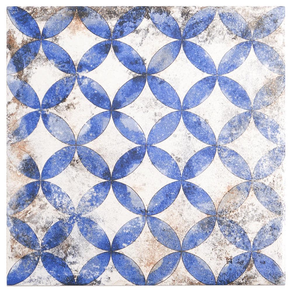 Gorham 8x8 Blue Matte Porcelain Encaustic Tile