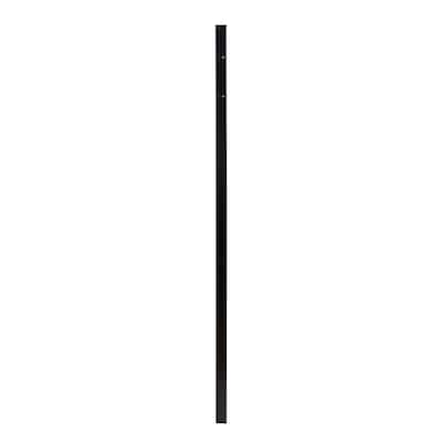 Athens 2 in. x 2 in. x 6 ft. Gloss Black Aluminum Pressed Spear Fence Gate Post