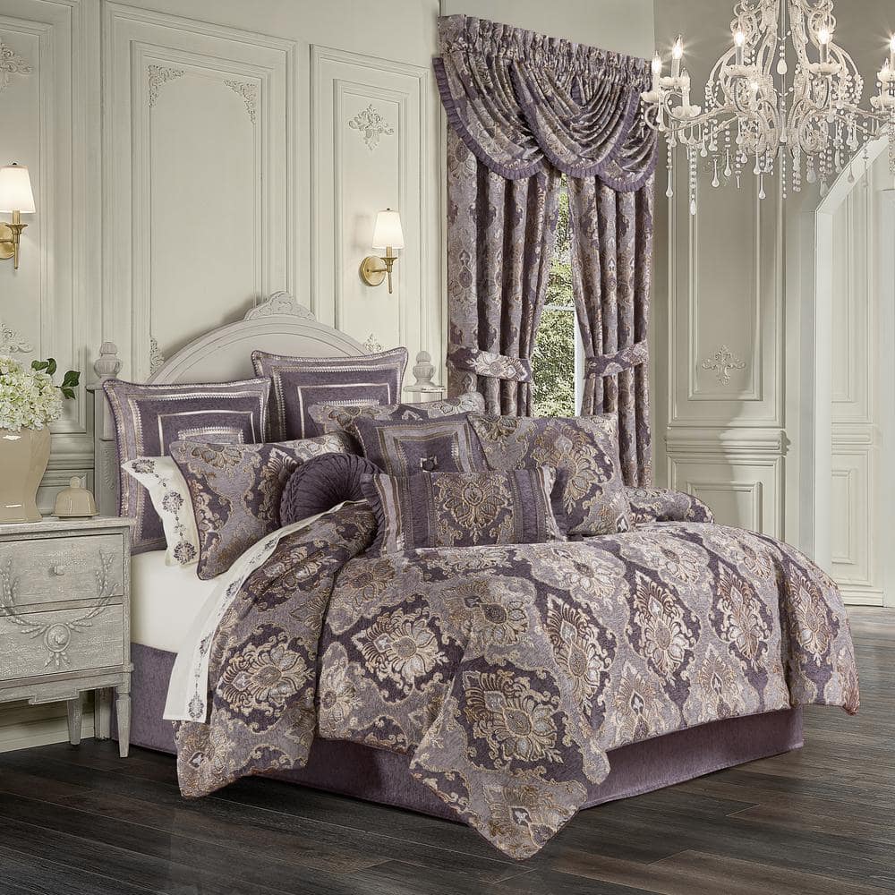 Dominique Lavender Polyester California King 4-Piece Comforter Set ...