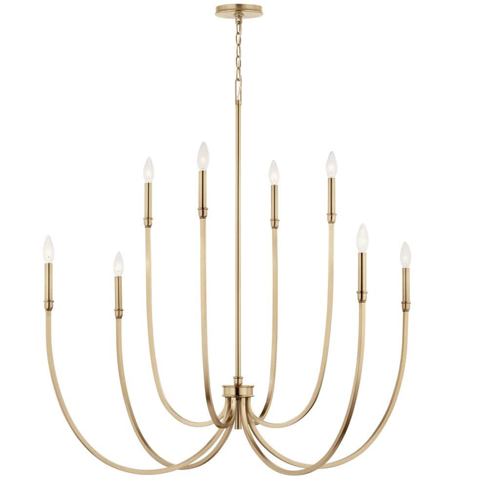 Champagne Bronze 8-Light Candle Style Chandelier