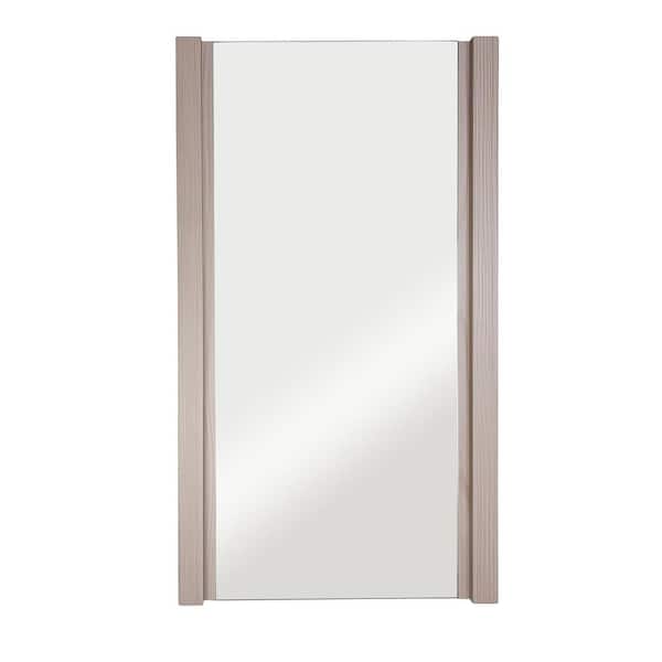 Bellaterra Home 17.7 in. W x 31.5 in. H Rectangular Framed Bathroom Vanity Mirror in Light Gray