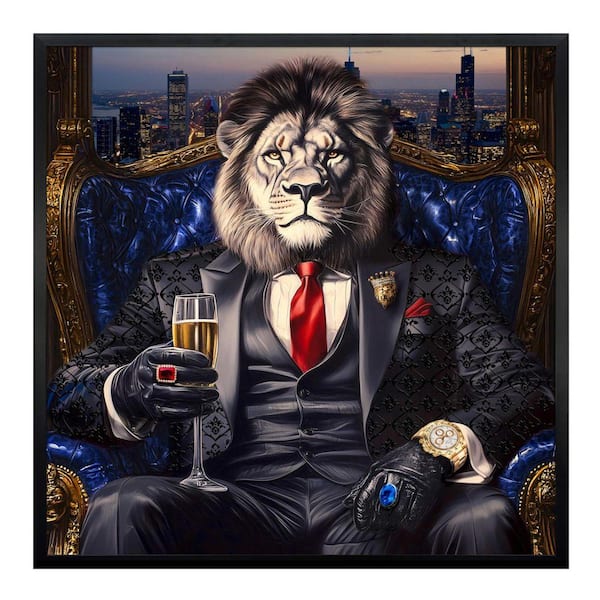 Classy Art 1-Piece Framed Mixed Media Animal Wall Art 36 in. x 36