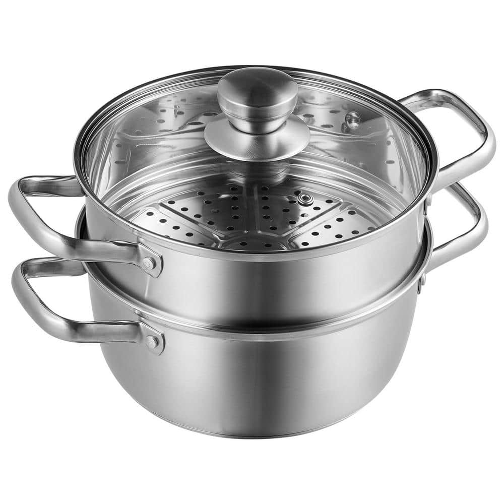 Stainless Steel 9.5'' Steamer Pot with Basket Insert