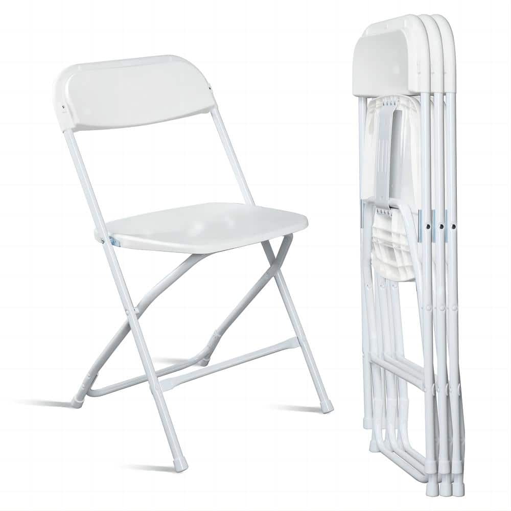 White Steel Frame Plastic Seat Folding Chairs (Set of 4) price history on PriceWatchPro