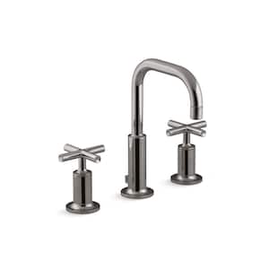 Purist Widespread Double Handle 1.2 GPM Bathroom Sink Faucet with Cross Handles in Vibrant Titanium