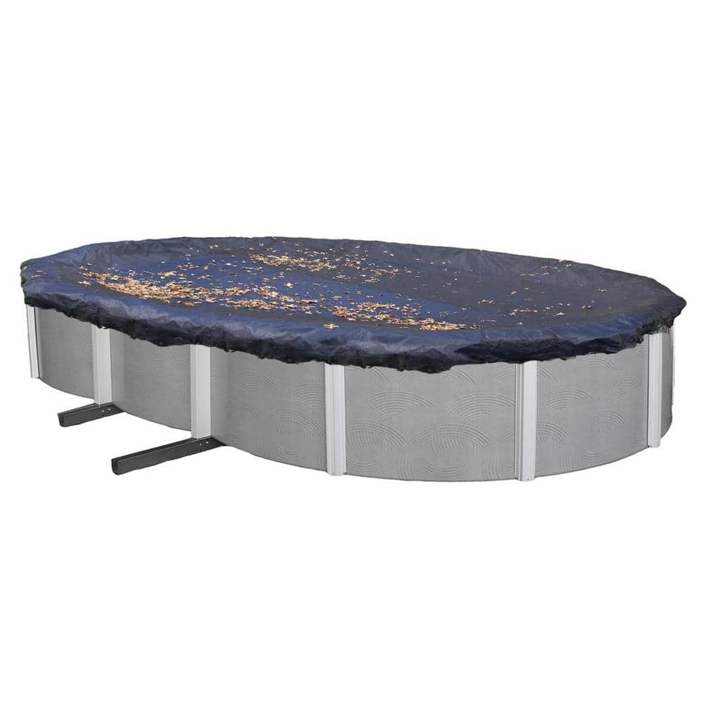 Blue Wave 16 ft. x 25 ft. Oval Black Leaf Net Above Ground Pool Cover
