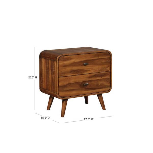 欲しいの 2-Drawer Robyn Coaster Nightstand The - 205132 Walnut Dark 小物入れ