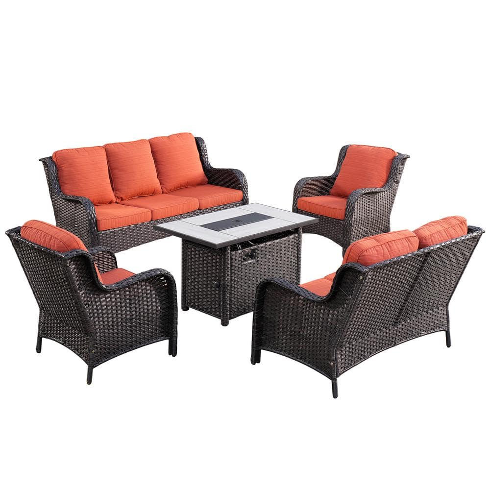 Reviews for XIZZI Daydreamer 5Piece Wicker Patio Fire Pit Set with