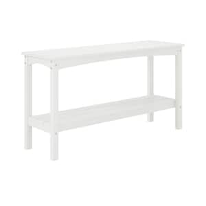 Laguna Outdoor Patio Bar Console Table with Storage Shelf White