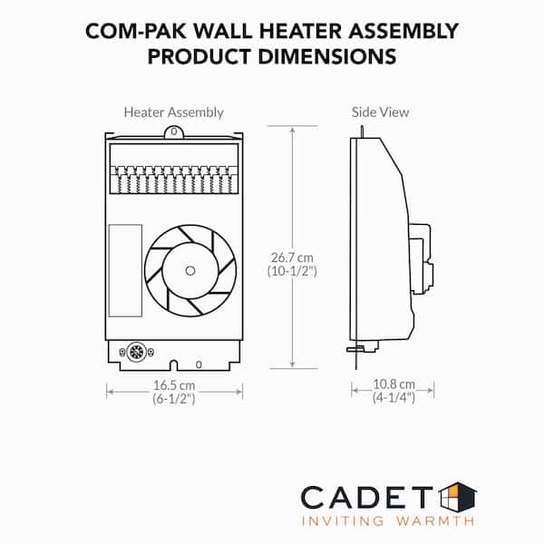 Room Size Cadet Energy Plus Wall Heater Complete Unit With Built