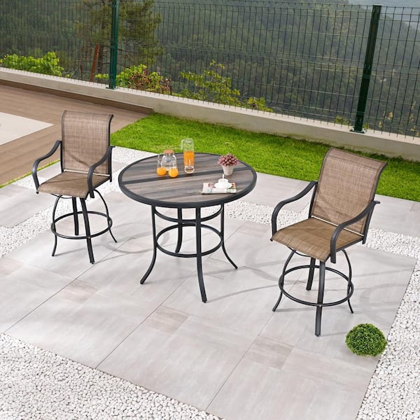 Patio Festival 3-Piece Round Metal Outdoor Dining Set