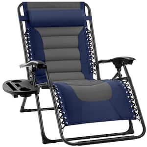 Best Choice Products Oversized Padded Zero Gravity Navy/Teal Metal