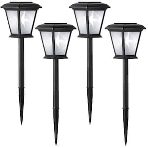 Solar 15 Lumens Black Outdoor LED Unique 3D Star Pattern Path Light (4-Pack); Weather/Water/Rust Resistant