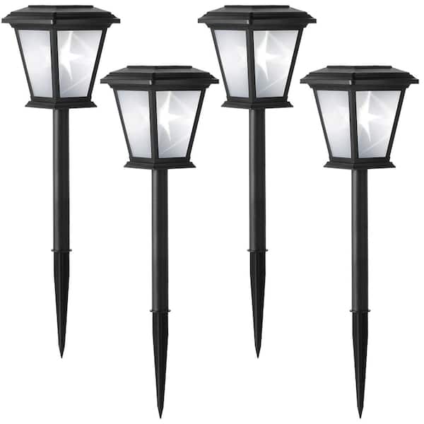 Hampton Bay Terrace Park 10 Lumens Black Integrated LED Weather Resistant  Outdoor Solar Path Light (4-Pack) 32300-008-4pk - The Home Depot