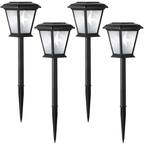 Hampton Bay Solar 15 Lumens Black Outdoor Integrated LED Path Light (4 ...