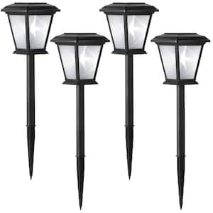 Hampton Bay Solar 15 Lumens Black Outdoor LED Unique 3D Star Pattern ...