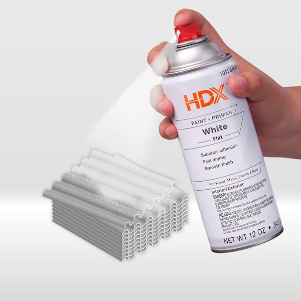 HDX 12 oz. Paint and Primer Flat White Spray Paint 680038-3 - The