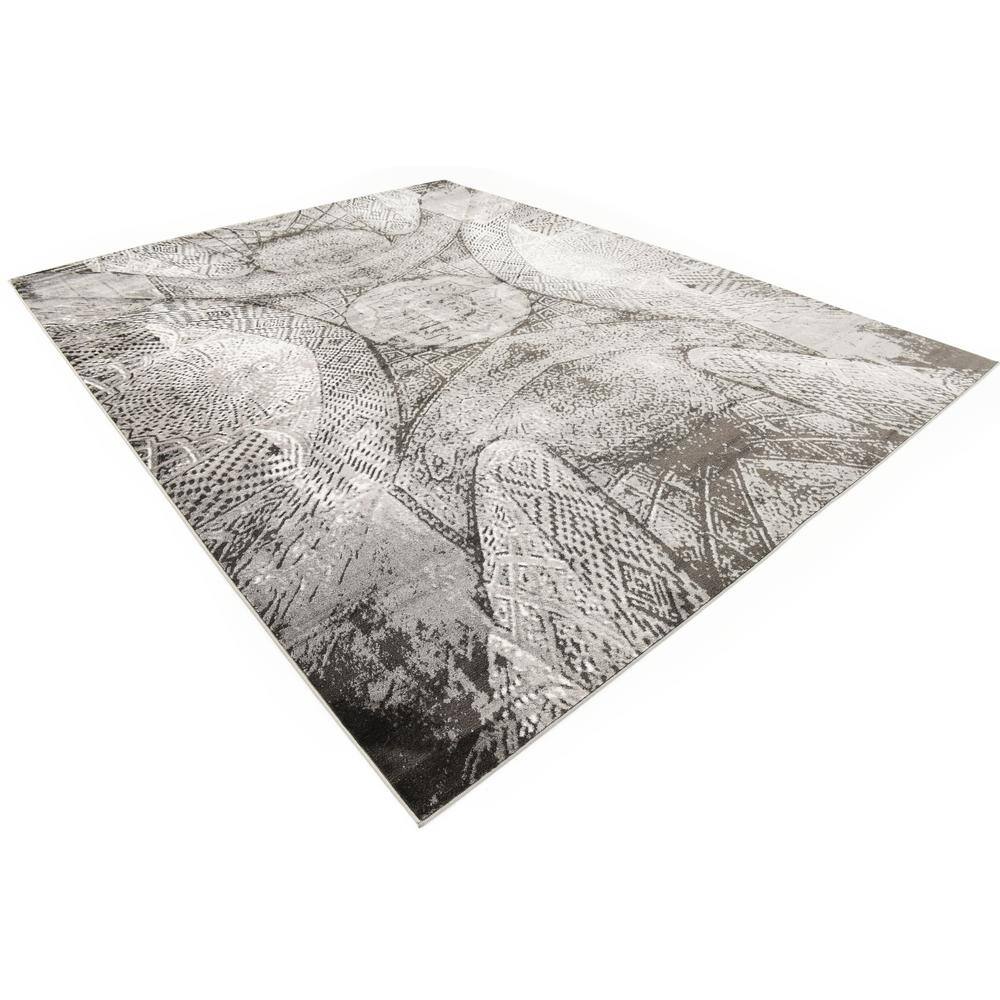 Dark Gray 9' x 12' Stain-Resistant Rectangular Area Rug