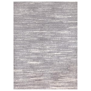 Abstract Shag Gray 7 ft. x 9 ft. Area Rug